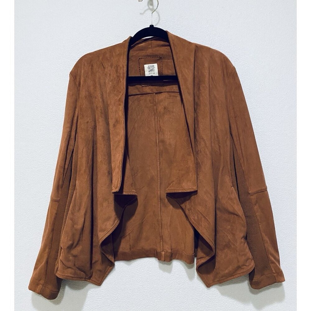 Good Hart by Matida Jane Jacket Womens XXL Brown Faux Suede Western Boho Cowgirl